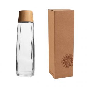 VANILLA SEASON ANAMUDI Elegant 750ml glass drink bottle with a bamboo lid