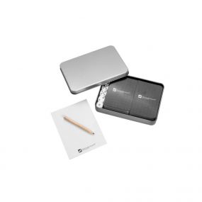 SCHWARZWOLF MURRAY Travel set of playing cards and dice in a tin box