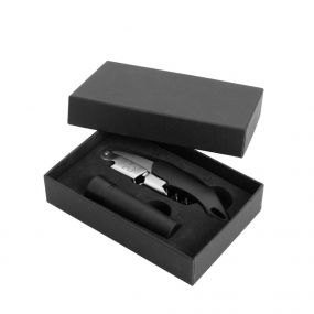 VANILLA SEASON MINNIPA Wine set of a two-lever metal corkscrew and vacuum stopper