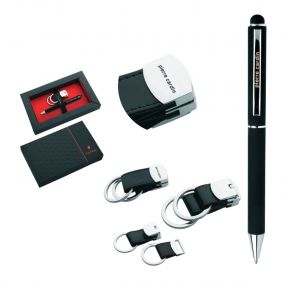 PIERRE CARDIN CHARME Set of leather keychain and ballpoint pen Claudie